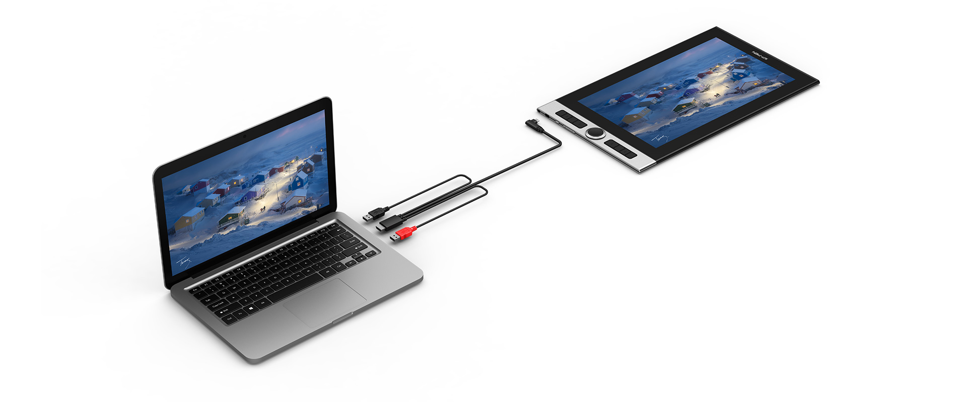 pratique câble 3 en 1 de la tablette Graphique dessin XP-Pen Innovator 16